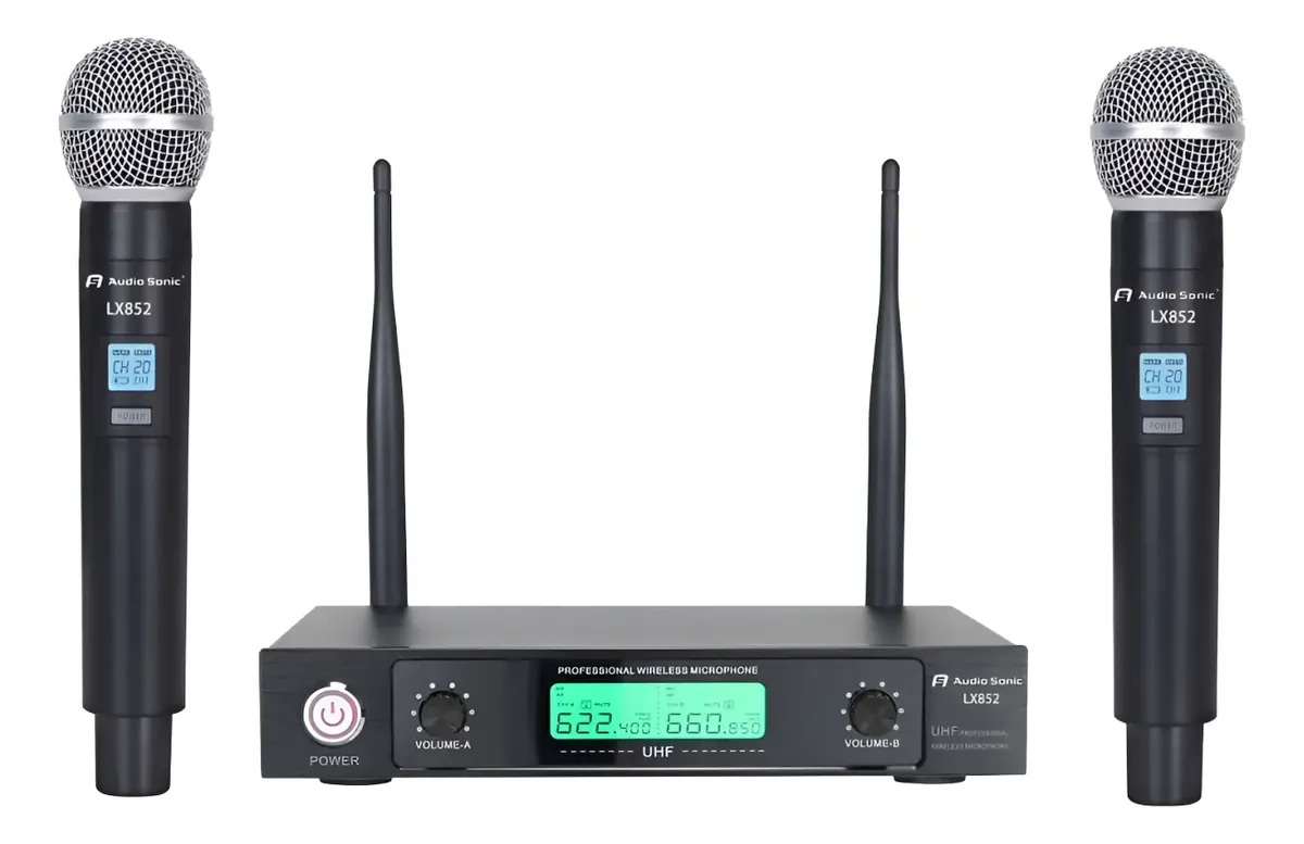 Micrófono Inalambrico de Mano doble Audiosonic LX 852